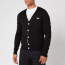 Maison Kitsuné Men's Tricolor Fox Patch Merinos Cardigan - Black