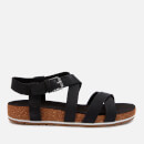 Timberland Women's Malibu Waves Ankle Nubuck Strappy Sandals - Black