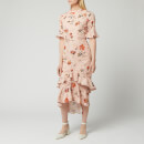Hope & Ivy Women's Ruffle Midi Dress with Cut Out Back - Blush