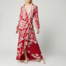 Hope & Ivy Women's Una Long Sleeve Maxi Wrap Dress - Red