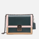 Coach Women's Colourblock Hutton Shoulder Bag - Green Aurora Multi