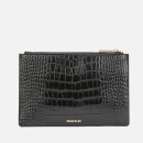 Whistles Women's Shiny Croc Small Clutch Bag - Black