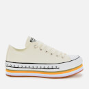 Converse Women's Chuck Taylor All Star Platform Layer Ox Trainers - Egret/Total Orange/Gum