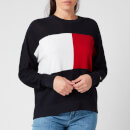 Tommy Hilfiger Women's Icon Flag Crew Neck Sweatshirt - Desert Sky