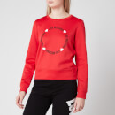 Love Moschino Women's Round Logo Sweatshirt - Red