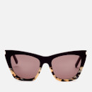 Saint Laurent Women's Kate Cat Eye Acetate Sunglasses - Havana/Black