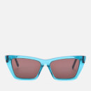 Saint Laurent Women's Mica Transparent Acetate Sunglasses - Blue/Black