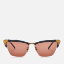 Gucci Women's Cat Eye Frame Sunglasses - Black/Brown