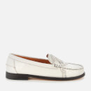 Ganni Women's Belly Croc Leather Loafers - Egret