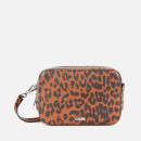 Ganni Women's Leopard Print Leather Cross Body Bag - Toffee