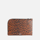 Ganni Women's Leopard Print Leather Pouch - Toffee