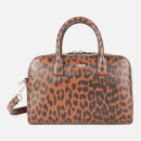 Ganni Women's Leopard Print Top Handle Bag - Toffee