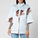 Ganni Women's Heavy Satin Quilted Floral Print Jacket - Heather