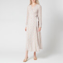 Ganni Women's Floral Print Georgette Wrap Dress - Egret