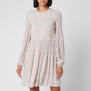 Ganni Women's Floral Print Georgette Dress - Egret