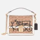 Coach 1941 Women's Signature Horse and Carriage 3 by Guang Yu Hutton Shoulder Bag - Tan Black