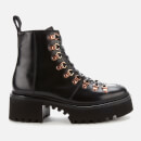 Grenson Women's Nanette Leather Hiking Style Boots - Black Colorado