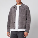 AMI Men's Suede Jacket - Gris Fonce