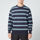 Acne Studios Men's Striped Face Sweatshirt - Navy Blue