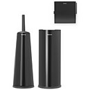 Brabantia Toilet Accessories - Matt Black (Set of 3)