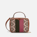 Kate Spade New York Women's Vanity Spade Flower Jacquard Stripe Mini Top Handle Bag - Pink Multi