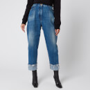 Balmain Women's Vintage Boyfriend Jeans - Blue