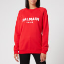 Balmain Women's Satin Logo Sweatshirt - Red
