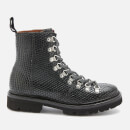 Grenson Women's Nanette Snake Print Hiking Style Boots - Black