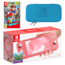 Nintendo Switch Lite (Coral) Super Mario Odyssey Pack