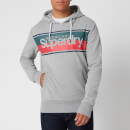 Superdry Men's Core Stripe Logo Hoodie - Grey Marl