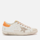 Golden Goose Deluxe Brand Women's Superstar Leather Trainers - White/Rock Snake/Orange