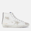 Golden Goose Deluxe Brand Women's Francy Leather Hi-Top Trainers - White/Brown Leopard/Ice Black