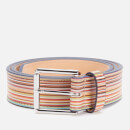 PS Paul Smith Men's Embossed Signature Stripe Leather Belt - Multi