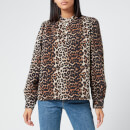 Ganni Women's Print Denim Shirt - Leopard