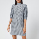 Ganni Women's Printed Crepe Mini Dress - Brunnera Blue