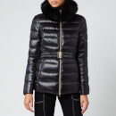 Herno Women's Fur Collar 3/4 Belt Travel Coat - Nero