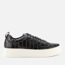 Vagabond Women's Zoe Embossed Leather Flatform Trainers - Black