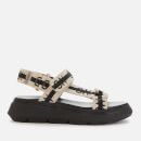 Stuart Weitzman Women's Zoelie Logo Flat Sandals - Black
