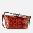 Ganni Women's Leather Croc Bag - Cognac
