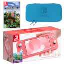 Nintendo Switch Lite (Coral) Minecraft Pack