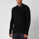 Balmain Men's Merino Wool Collar Logo Jumper - Black