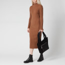 KENZO Women's Skinny Rib Long Dress - Chestnut