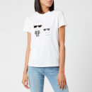 Karl Lagerfeld Women's Ikonic Karl & Choupette T-Shirt - White