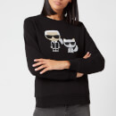 Karl Lagerfeld Women's Ikonic Karl & Choupette Sweatshirt - Black