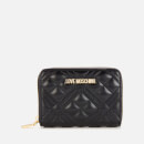 Love Moschino Women's Quilted Small Zip Around Wallet - Black