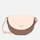 MICHAEL MICHAEL KORS Women's Jet Set Charm Medium Half Dome Cross Body Bag - Brown/Soft Pink