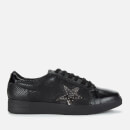 Dune Women's Edris S Leather Cupsole Trainers - Black