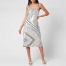MICHAEL MICHAEL KORS Women's Scarf Bias Sequin Slip Dress - Bone