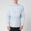 Lanvin Men's Adjustable Cuff Check Shirt - Blue/Pink
