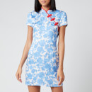 De La Vali Women's Suki Printed Jacquard Short Dress - Blue Primrose